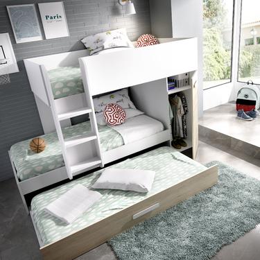 Łóżka piętrowe z dodatkową przestrzenią