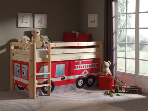Łóżko dziecięce z litego drewna z tkaniną Pino TX70070