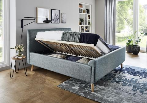 Łóżko tapicerowane z przestrzenią Enny