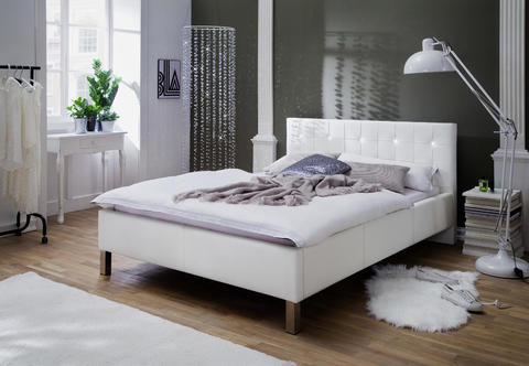 Łóżko tapicerowane białe Swarovski - edycja limitowana