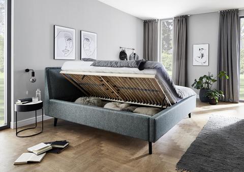 Łóżko tapicerowane z przestrzenią 180 Fritzz ocean