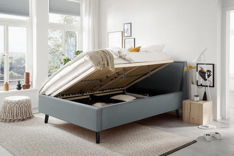 Łóżko tapicerowane z pojemnikiem 140 Fritzz ice blue