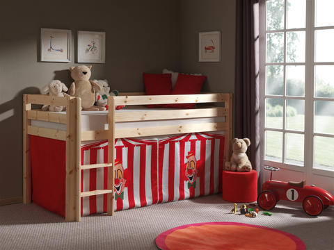 Łóżko dziecięce z litego drewna z tkaniną Pino TX70072