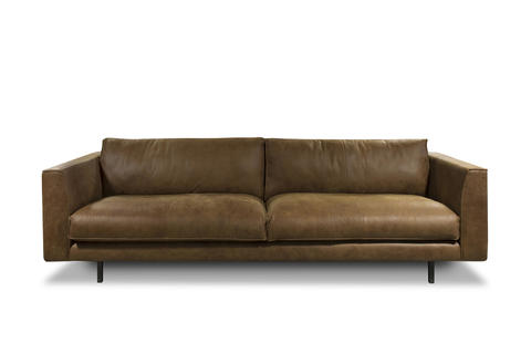 Brązowa skórzana sofa Brunello