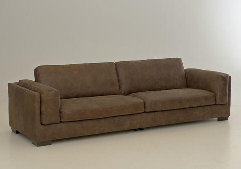 Indiana brązowa sofa ze skóry bydlęcej XL