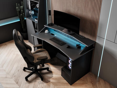 Biurko komputerowe dla graczy Play - czarne