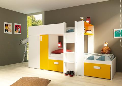 Łóżko piętrowe dla dwojga dzieci Bo3 yellow - edycja limitowana