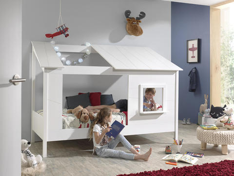 Łóżko dziecięce w kształcie domku z oknem House - white
