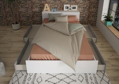Nowoczesne łóżko dla nastolatka Jazz - beton