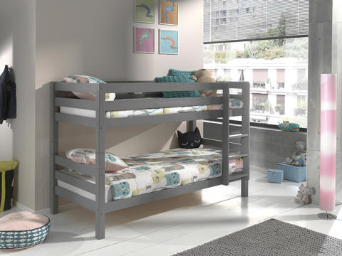 Łóżko piętrowe dla dwójki dzieci Pino szare