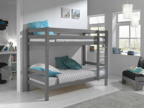 Łóżko piętrowe dla dwójki dzieci Pino szare wysokie