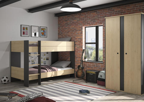 Łóżko piętrowe w modnych odcieniach Duplex