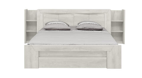 Łóżko z nadstawką i szufladą Eden large, bielony dąb