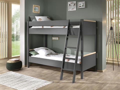 Łóżko piętrowe dla dwójki dzieci London - antracit