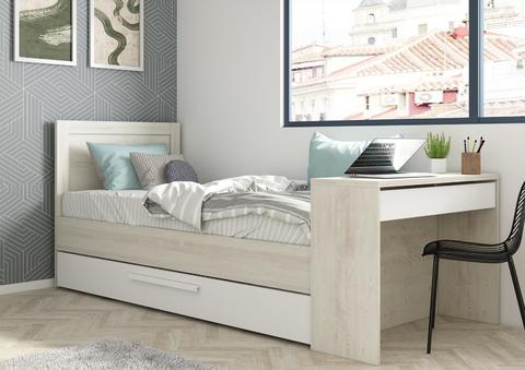 Wielofunkcyjne łóżko z biurkiem, łóżko dla dwojga Shipley - white