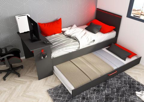 Wielofunkcyjne łóżko z biurkiem dla dwojga On - line Zone black