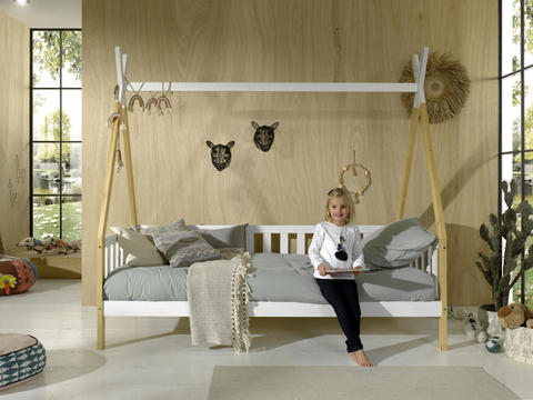 Łóżko dziecięce z litego drewna Vigi fence