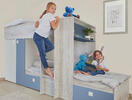 Łóżko piętrowe dla dwójki dzieci Bo1 - ciemnoniebieski