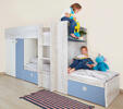 Łóżko piętrowe dla dwójki dzieci Bo1 - ciemnoniebieski