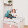 Łóżko piętrowe dla dwójki dzieci Bo1 90x200 – pudrowo różowy