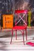 Krzesło z metału Bistro czerwone