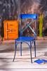 Krzesło z metału Bistro niebieskie