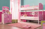 Łóżko piętrowe z kolekcji Princess, miejsce do spania dla dwóch dziewczynek