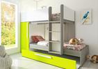 Pokój dziecięcy z łóżkiem piętrowym Bo7 - zielony, dąb