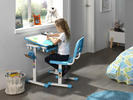 Rosnące biurko z krzesłem, oświetleniem Comfort - niebieski