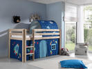 Dziecięce łóżko piętrowe z litego drewna dla chłopca Pino