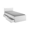 Białe łóżko Haven 90x200, zestaw szuflad