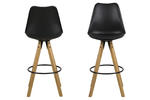 Komplet dwóch krzeseł barowych Dima w kolorze czorna