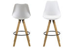 Komplet dwóch krzeseł barowych Dima w kolorze biało