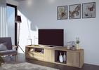 Przestronny, designerski stolek telewizyjny Frame oak