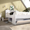 Podwójne łóżko z licznymi schowkami, nadbudowa Lanka white