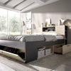 Podwójne łóżko z licznymi schowkami, nadbudowa Lanka graphite