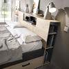 Podwójne łóżko z licznymi schowkami, nadbudowa Lanka graphite