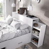 Designerskie łóżko z miejscem do przechowywania Ely mat white