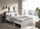 Łóżko Design w kontrastujących odcieniach Ely grafit, biały