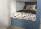 Łóżko piętrowe z dostawką - Cascina Smoky blue