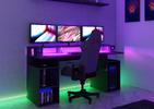 Zaprojektowane, gamingowe biurko komputerowe z LED oświetleniem D-Game