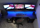 Zaprojektowane, gamingowe biurko komputerowe z LED oświetleniem D-Game