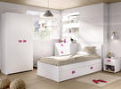 Łóżko dziecięce kompaktowe Chic, white-pink
