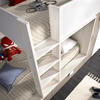 Łóżko piętrowe z szafą i szufladami Matt, white-clay