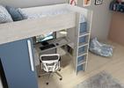 Łóżko piętrowe z biurkiem Bo9 - cascina, smoky blue