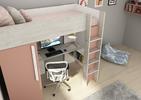Łóżko piętrowe z biurkiem Bo9 - cascina, pink