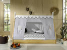 Łóżko dziecięce z litego drewna Vigi simple z tkaniną