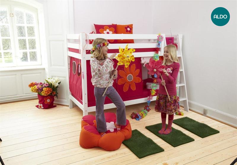 Pokój dziecięcy, łóżko piętrowe dla dziewczyny Flower Power