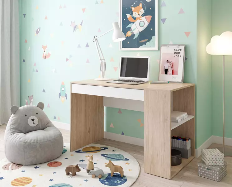 Biurko Teo oak, white
