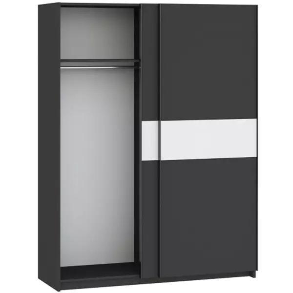 Szafa z drzwiami przesuwnymi 150 cm biała / antracytowa Barcelo